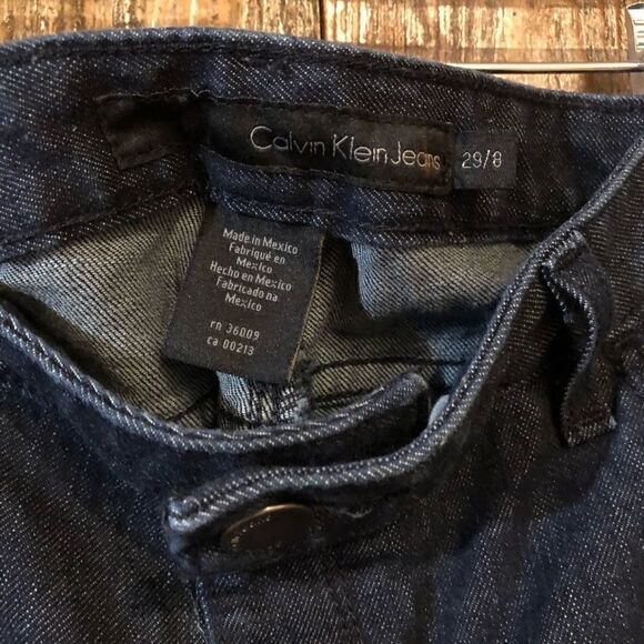 Calvin Klein Sz 29/8 Dark Blue Classic Darkwash Bootcut Cotton Stretch Jeans - Picture 5 of 7